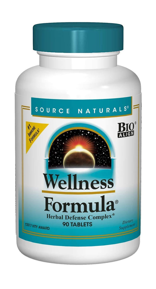 Source Naturals Wellness Formula Bio-Aligned Vitamins & Herbal Defense - Immune System Support Supplement & Immunity Booster - 90 Tablets - Vitamins Emporium
