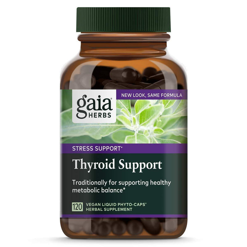 Gaia Herbs Thyroid Support, Vegan Liquid Capsules, 120 Count - Plant Based Thyroid Supplement Helps Maintain Optimal Weight, Neuromuscular Tone and Cardiovascular Health - Vitamins Emporium