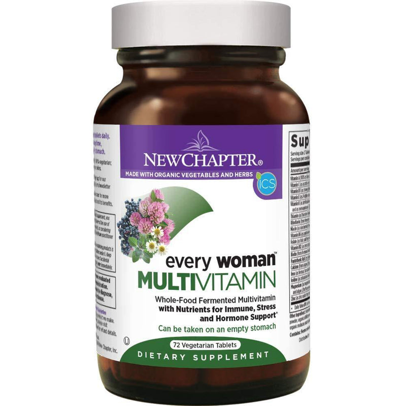 New Chapter Women's Multivitamin, Every Woman, Fermented with Probiotics + Iron + Vitamin D3 + B Vitamins + Organic Non-GMO Ingredients - 72 ct - Vitamins Emporium
