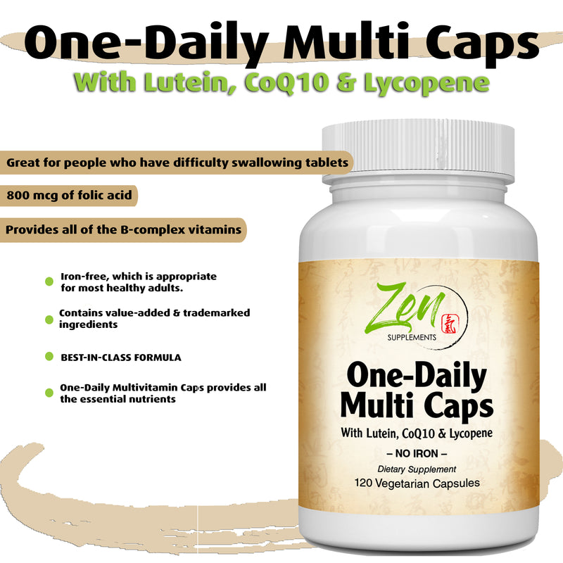 High Potency Multimineral & Daily MultiVitamin Without Iron - Lutein, B6 Vitamins, Super B Complex - Support Overall Well-Being with These Pure MultiVitamins - 120 VegCap Immunity Vitamins for Adults