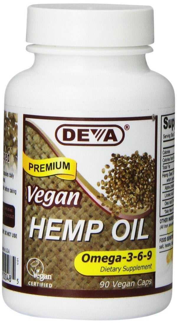 Deva Nutrition Vegan Hemp Oil Capsules, 90 Count - Vitamins Emporium