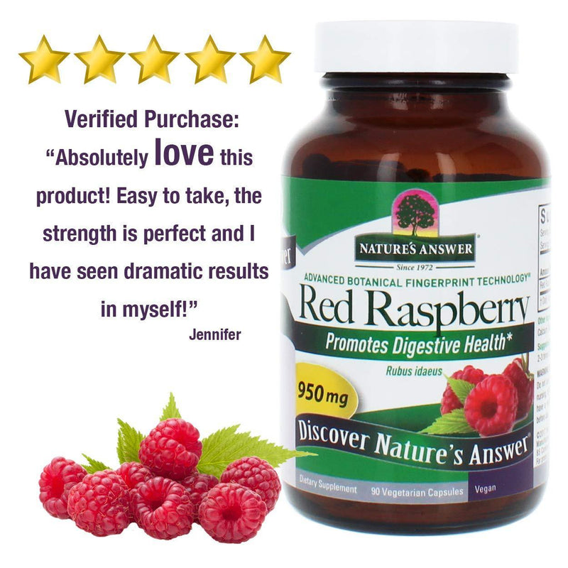 Nature's Answer Red Raspberry Leaf Vegetarian Capsules, 90-Count - Vitamins Emporium