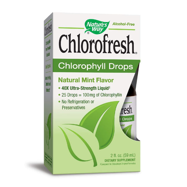 Nature's Way Chlorofresh Chlorophyll Drops 40X Ultra-Strength, Mint Flavored, 2 fl oz. (Packaging May Vary) - Vitamins Emporium