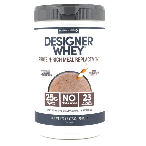 Designer Whey Protein Meal Powder, Milk Chocolate, 1.72 Pound, Non GMO - Vitamins Emporium