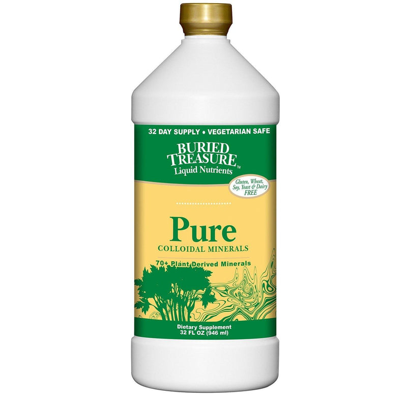 Buried Treasure Pure Colloidal Minerals 70 Plus Plant Derived Minerals from Eden Era Natural Plant Based Nutritional Supplement Liquid Bio-Available for Fast Absorption and Assimilation. 32 oz - Vitamins Emporium