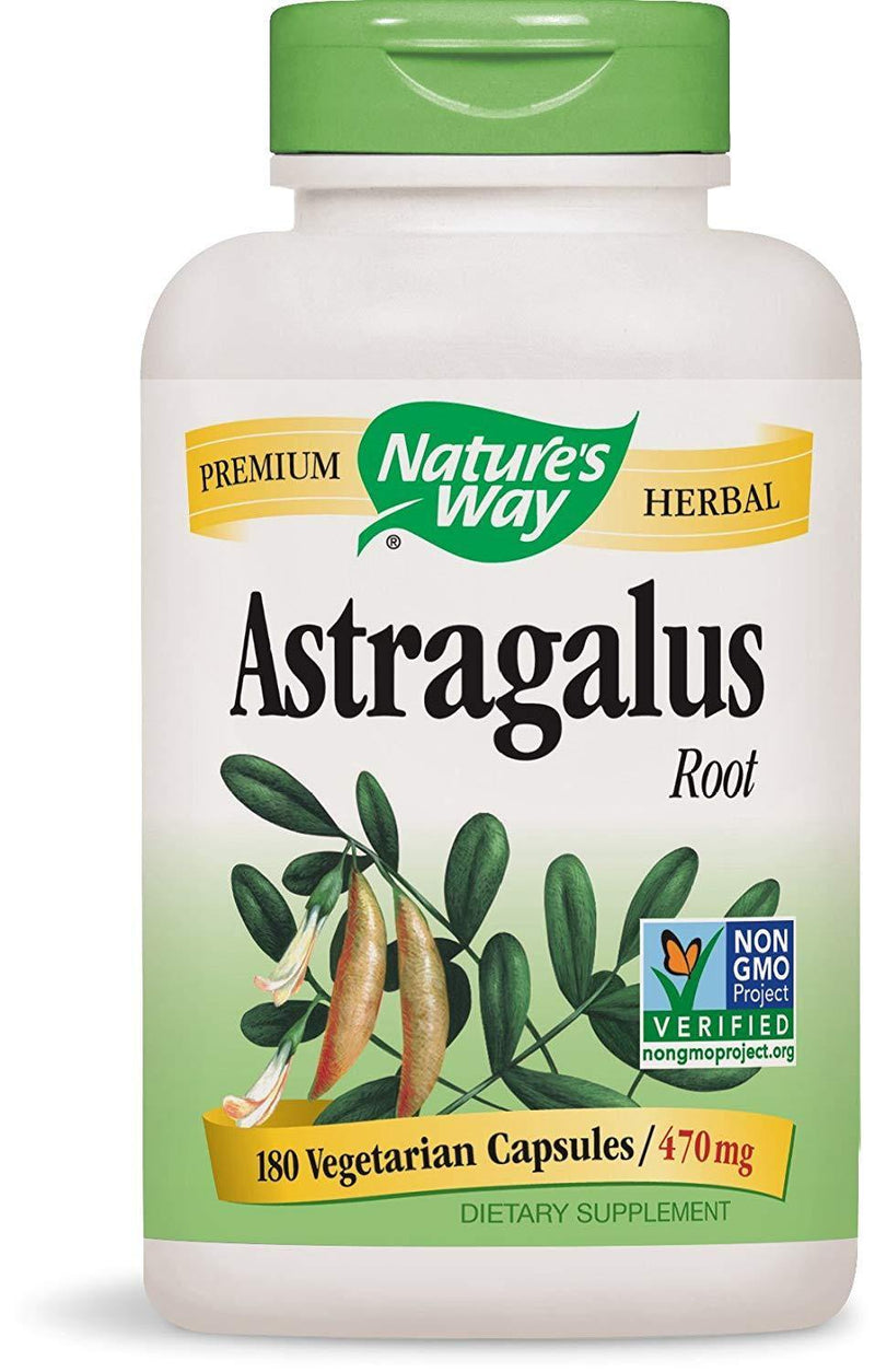 Nature's Way Astragalus Root; 470 mg per serving; TRU-ID Certified; Non-GMO Project; Vegetarian; 180 Vegetarian Capsules - Vitamins Emporium
