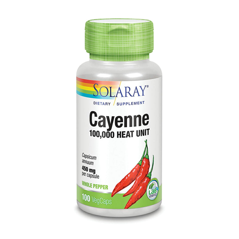 Solaray Cayenne Capsules, 450 mg, 100 Count - Vitamins Emporium