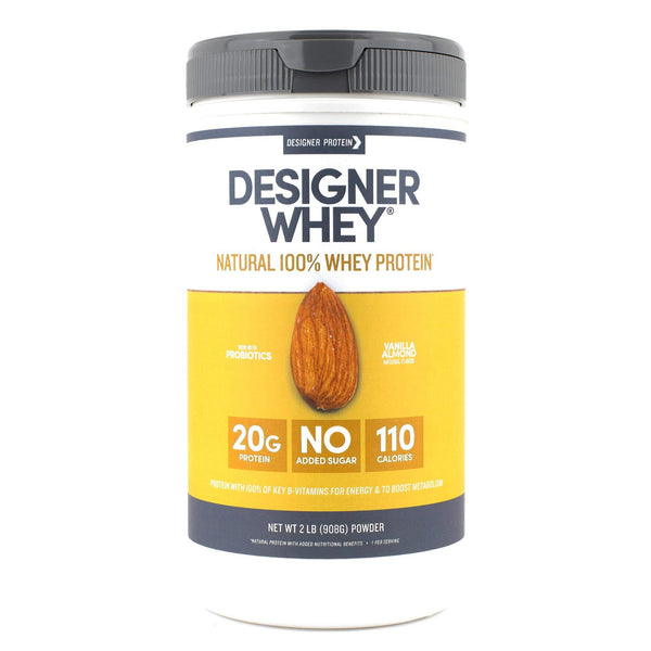 Designer Whey Protein Powder, Vanilla Almond, 1.9 Pound, Non GMO - Vitamins Emporium