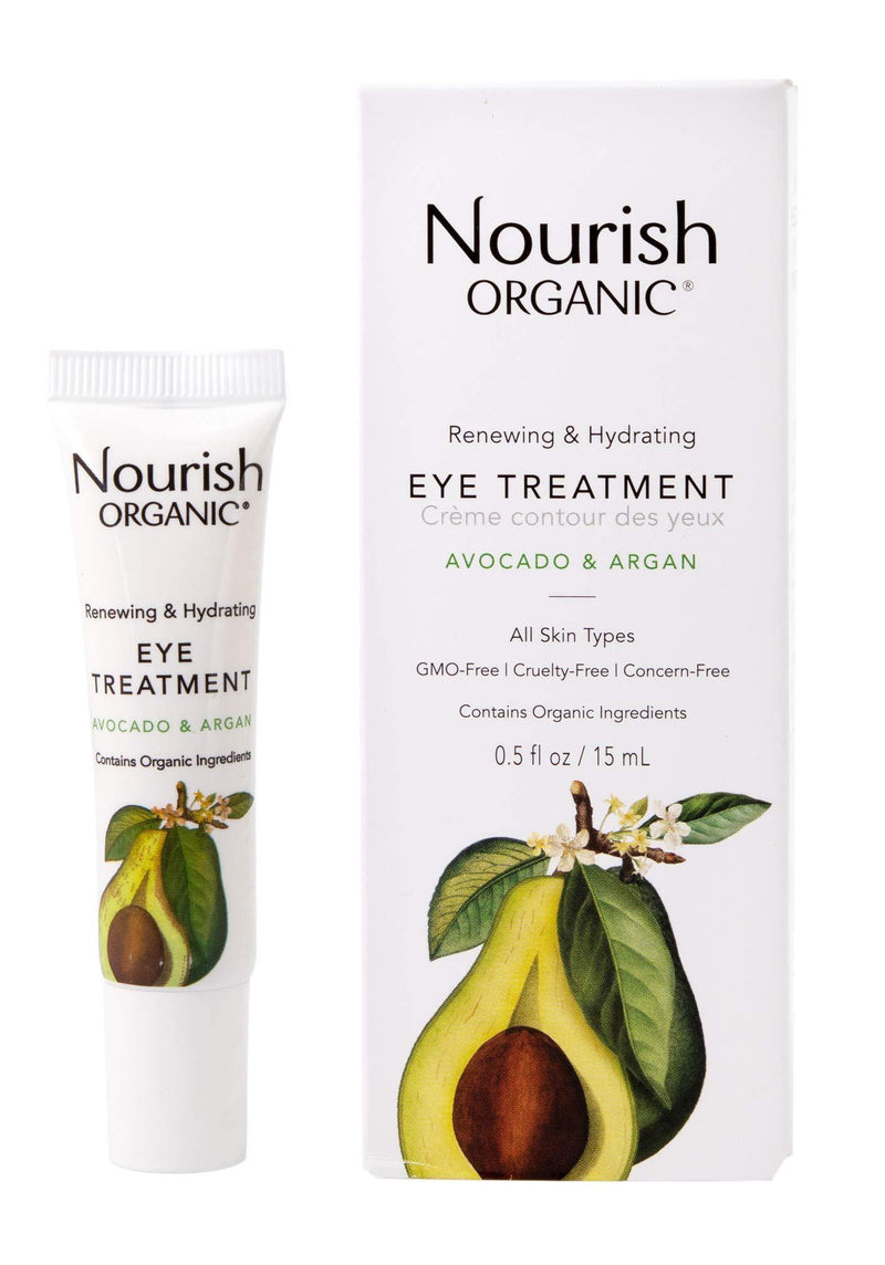 Nourish Organic Renewing + Cooling Eye Treatment, Avocado and Argan Oil, 0.5 Ounce - Vitamins Emporium