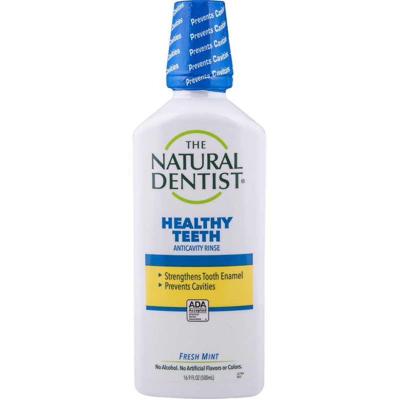 The Natural Dentist Healthy Teeth Fluoride Anticavity Mouth Wash, 16.9 Ounce Bottle - Vitamins Emporium