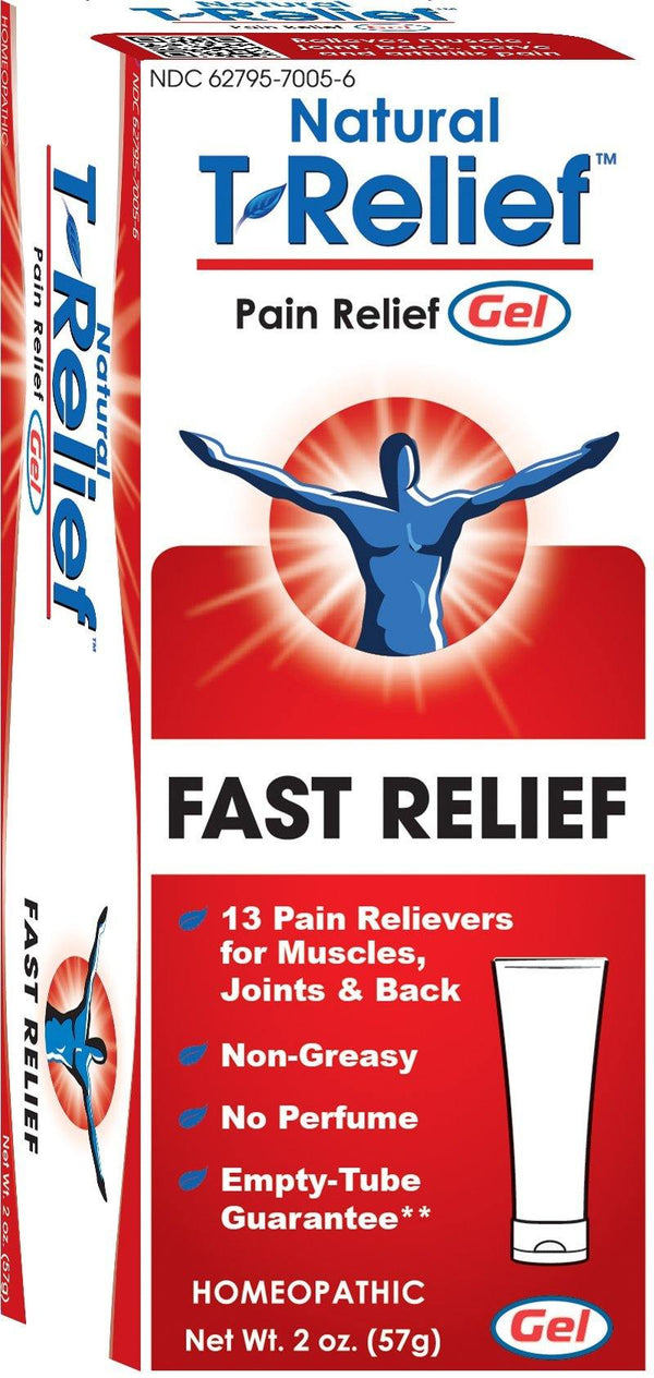 T-Relief Pain Relief Gel - Homeopathic Formula with Arnica to Soothe Minor Joint, Back and Muscular Pain - 2 Ounce - Vitamins Emporium