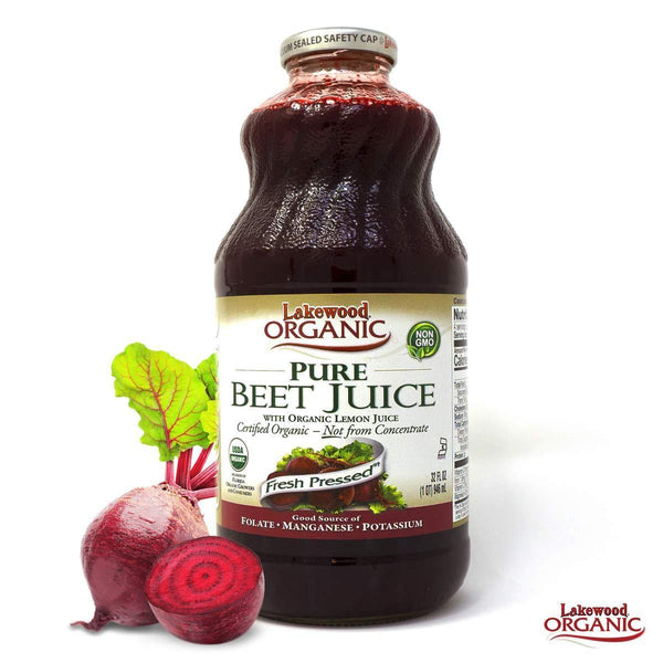 Lakewood Organic Beet Juice, 32 Ounce Bottle (Fruit Juice Pack of 6) - Vitamins Emporium
