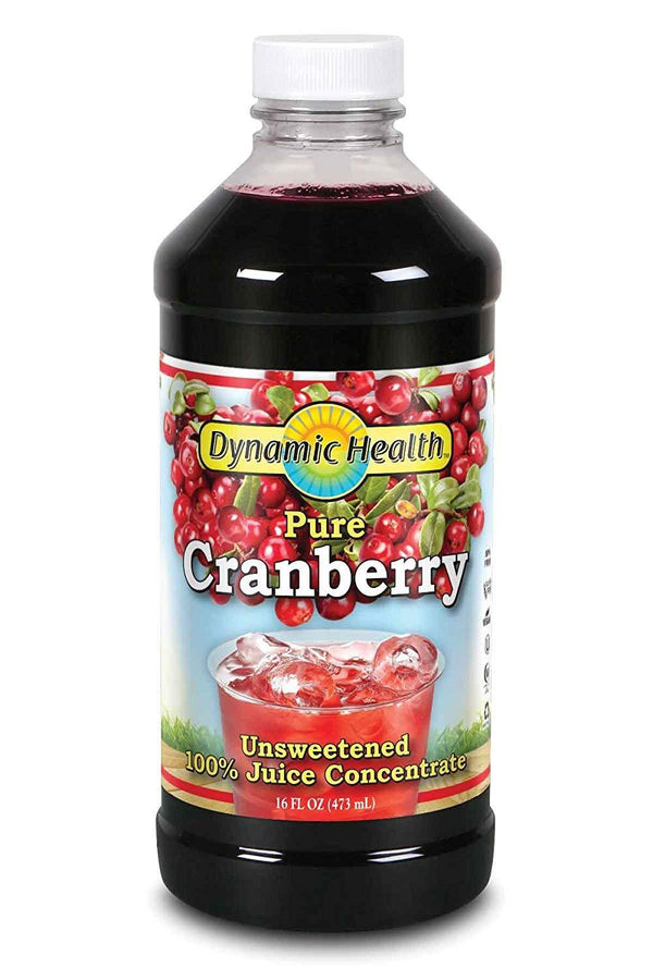 Dynamic Health, Unsweetened Concentrate Juice, Cranberry , 16-Ounce - Vitamins Emporium