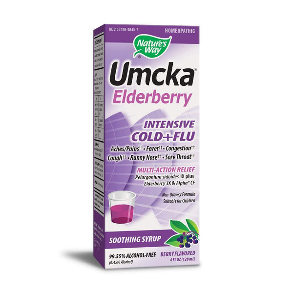 Nature's Way Umcka Elderberry Intensive Cold Plus Flu Syrup, 4 Ounce - Vitamins Emporium
