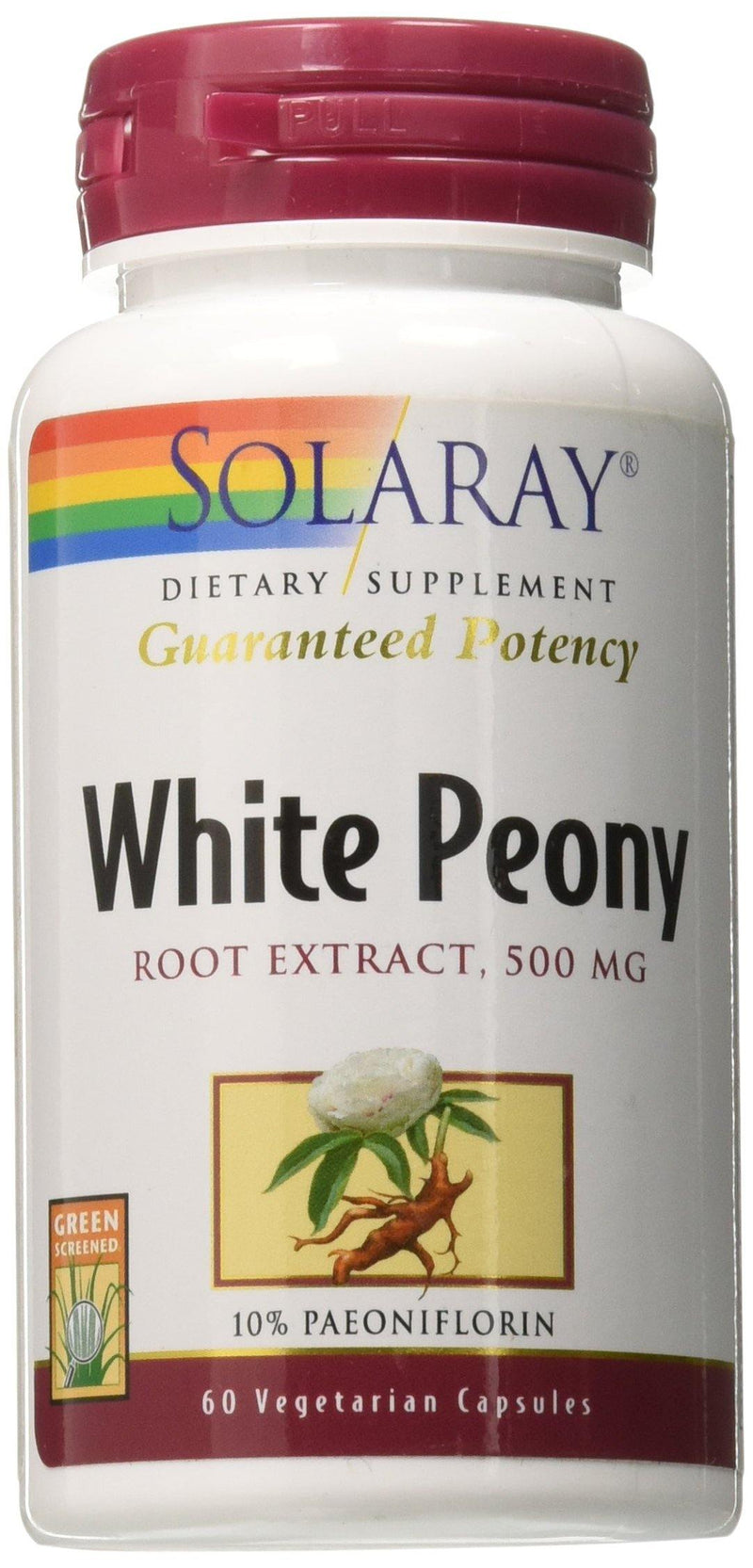 Solaray White Peony Root Extract VCapsules, 60 Count - Vitamins Emporium
