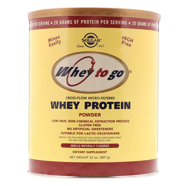 Solgar - Whey To Go  Protein Powder Natural Vanilla Flavor 32 oz - Vitamins Emporium