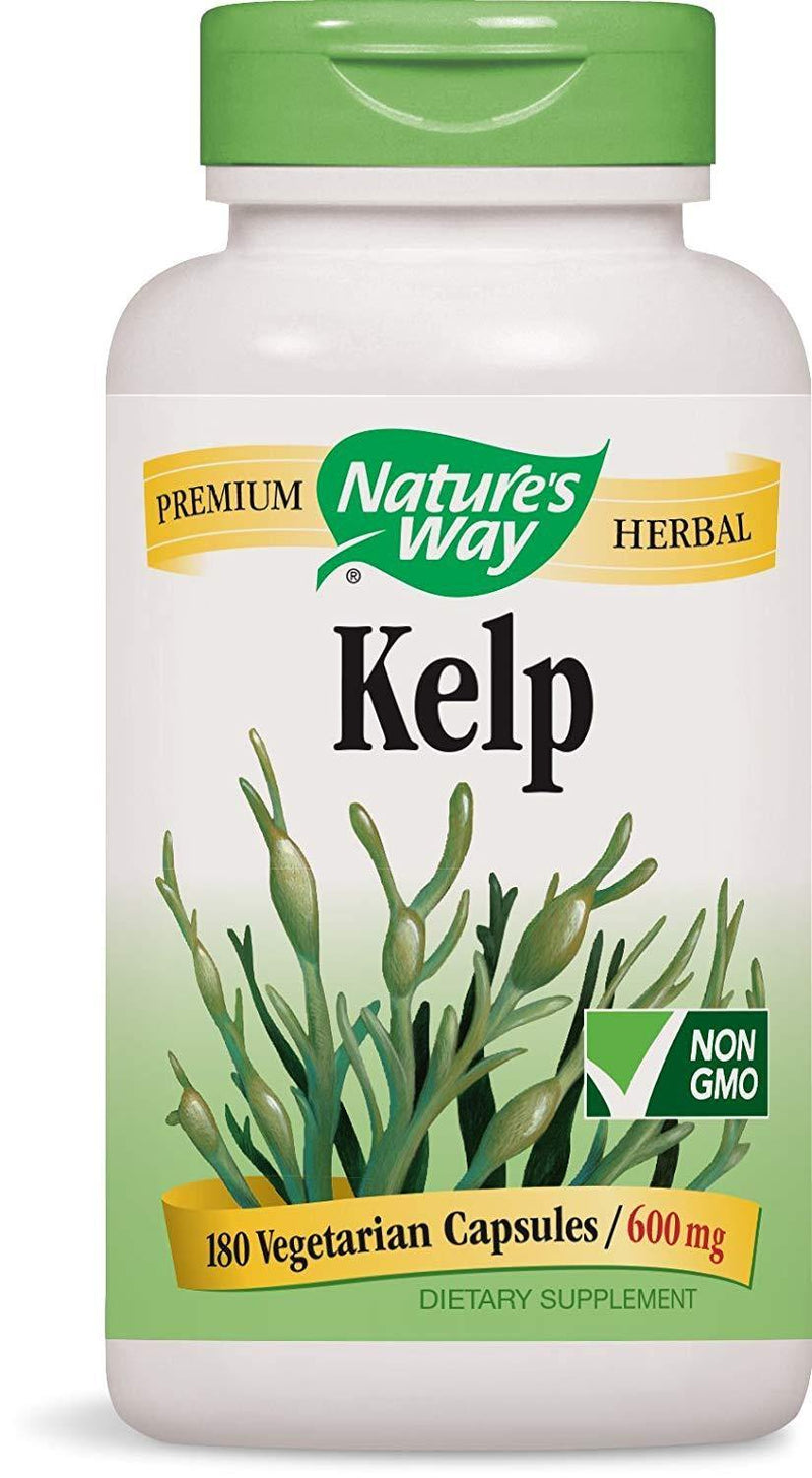 Nature's Way Kelp; 600 mg Kelp per serving; Non-GMO Project Verified; Gluten Free;Vegetarian;180 Vegetarian Capsules - Vitamins Emporium