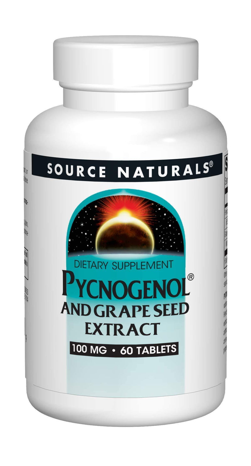 Source Naturals Pycnogenol with Grape Seed Extract 100mg (Formerly Proanidin 50) Herbal Antioxidant French Maritime Pine Bark Extract - 60 Tablets - Vitamins Emporium