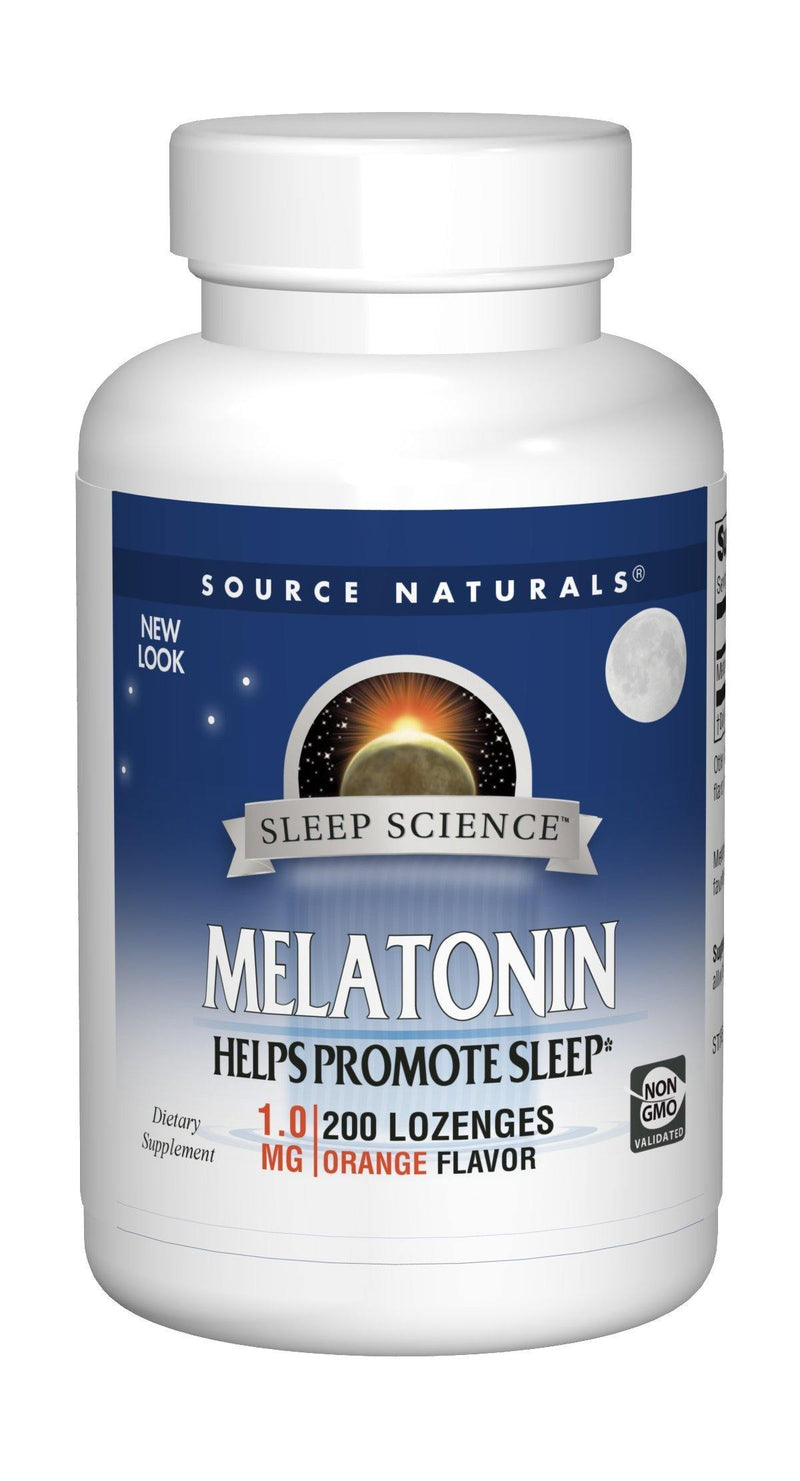 Source Naturals Sleep Science Melatonin 1mg Orange Flavor - 200 Lozenges - Vitamins Emporium