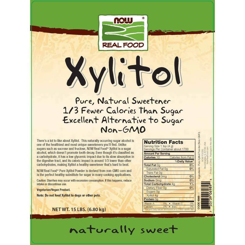 NOW Foods, Xylitol, Pure with No Added Ingredients, Keto-Friendly, Low Glycemic Impact, Low Calorie, 15-Pound - Vitamins Emporium