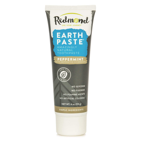 Redmond Earthpaste - Natural Non-Fluoride Toothpaste, Peppermint Charcoal, 4 Ounce Tube (1 Pack) - Vitamins Emporium