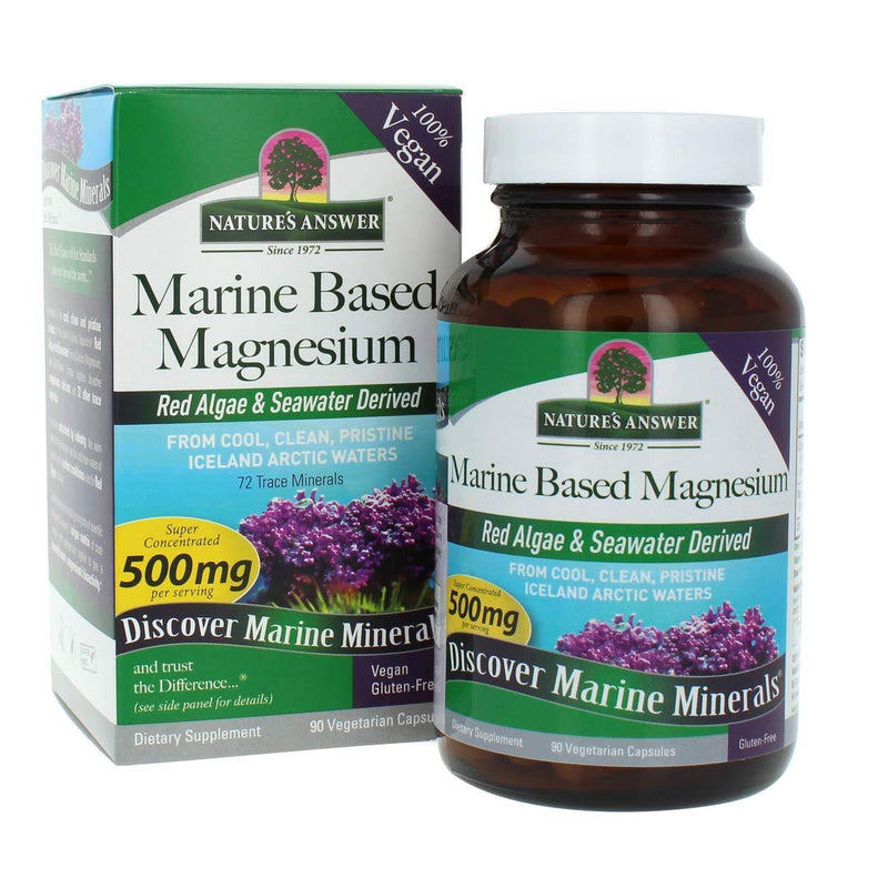 Nature's Answer Marine Based Magnesium 90 count Super Concentrated 500 mg per serving 72 Trace Minerals - Vitamins Emporium