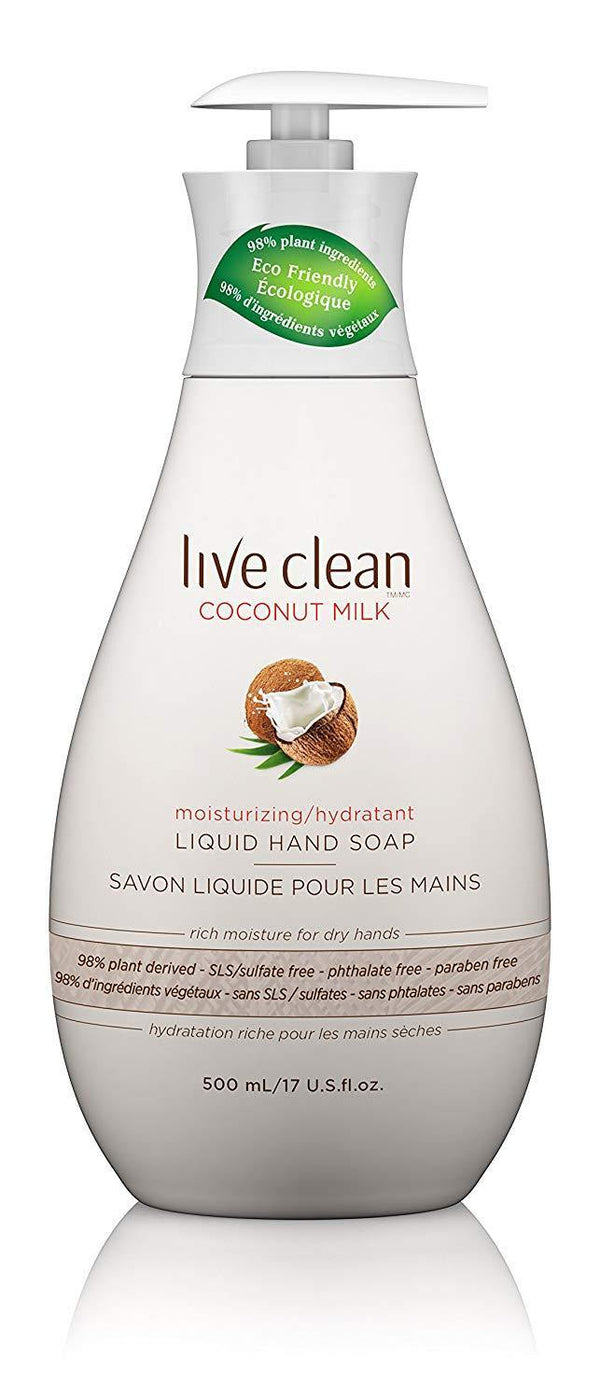 Live Clean Coconut Milk Moisturizing Liquid Hand Soap, 500 mL - Vitamins Emporium