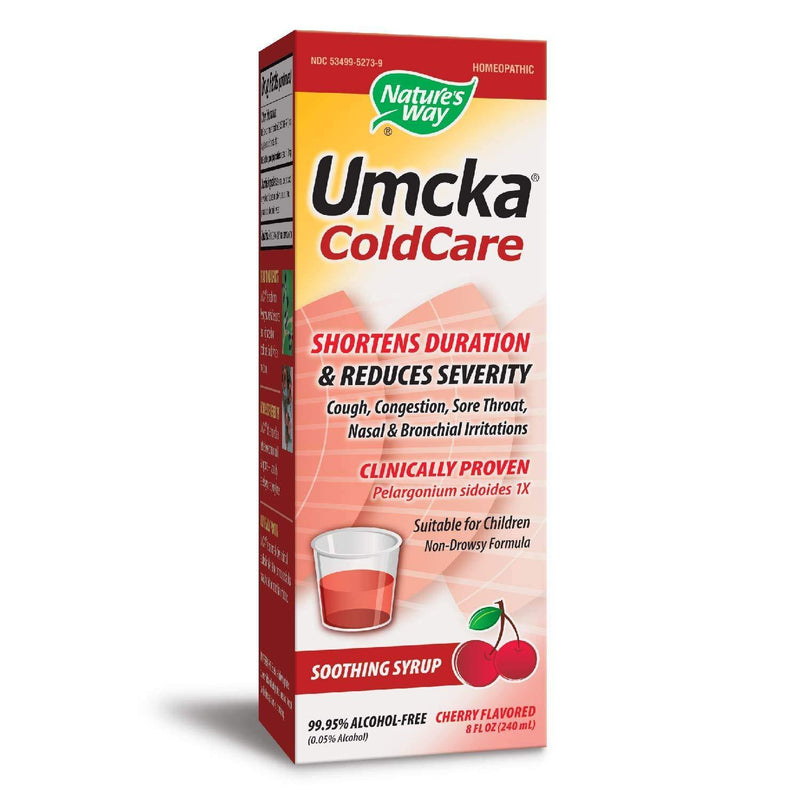 Nature's Way Umcka  ColdCare Shortens Duration & Reduces Severity, 99.95% Alcohol-Free Cherry, 8 Oz. (Packaging May Vary) - Vitamins Emporium