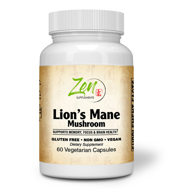 Lions Mane 1000mg - Premium Mushroom Suppplement - Organic & Vegan Lions Mane Mushroom Standardized to 55% Polysaccharides for Memory, Focus, & Brain Health - Non-GMO & Gluten Free 60-Caps