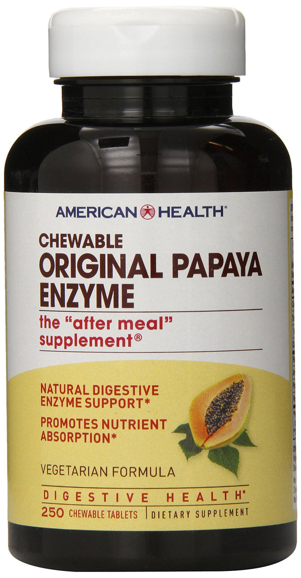 American Health Chewable Multi-Enzymes, Original Papaya, 250 Count - Vitamins Emporium