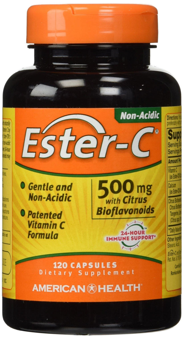 American Health Ester-C with Citrus Bioflavonoids - 500 mg - 120 Capsules (Small) - Vitamins Emporium