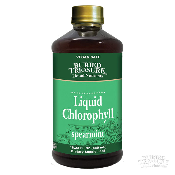Liquid Chlorophyll All Natural 100 mg Chlorophyll, Immune, Detox, Intestinal & Digestive Support Natural Body Deodorant, Spearmint Flavor 16oz - Vitamins Emporium