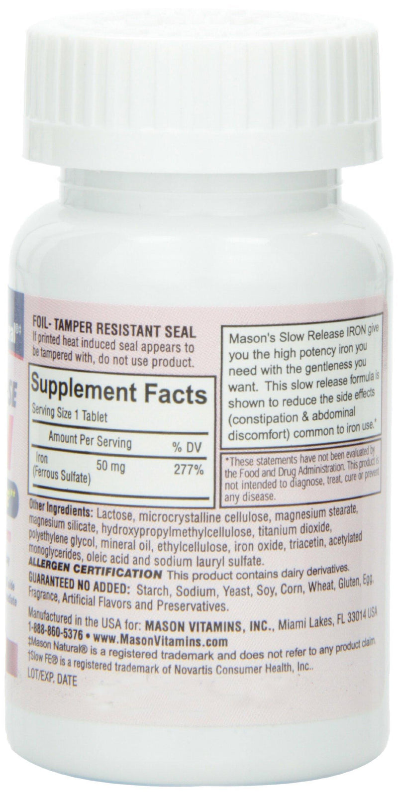 Mason Vitamins Slow Release Iron, 60 Tablets (Pack of 3) - Vitamins Emporium