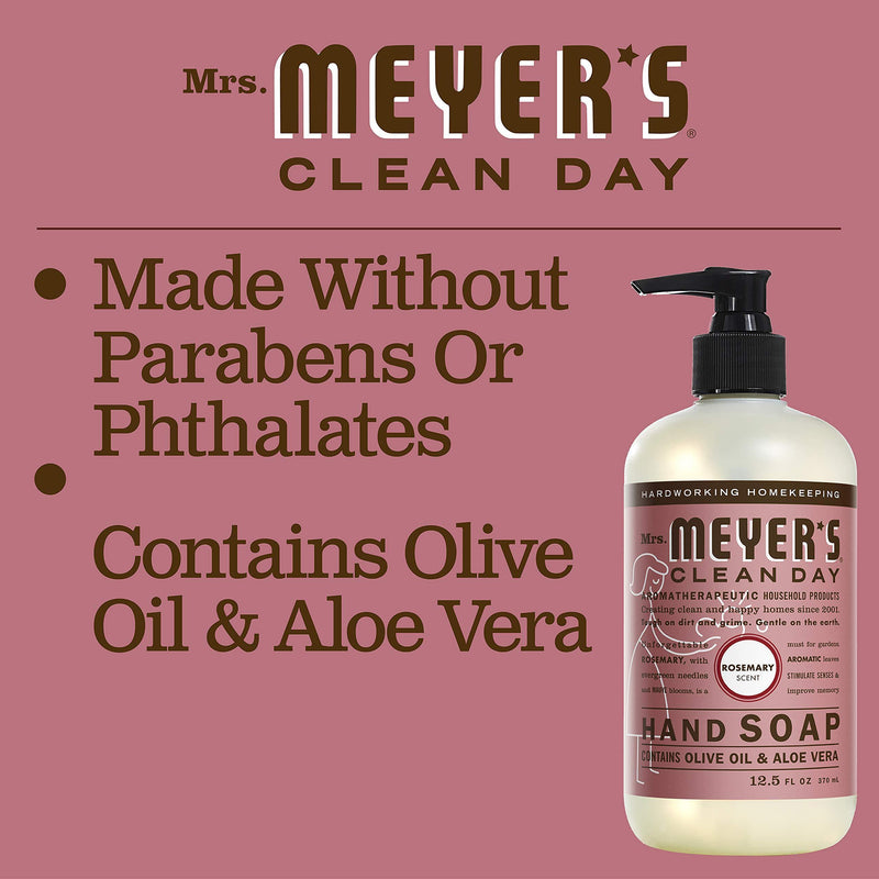 Mrs. Meyer's Liquid Hand Soap, Rosemary, 12.5 Fluid Ounce - Vitamins Emporium