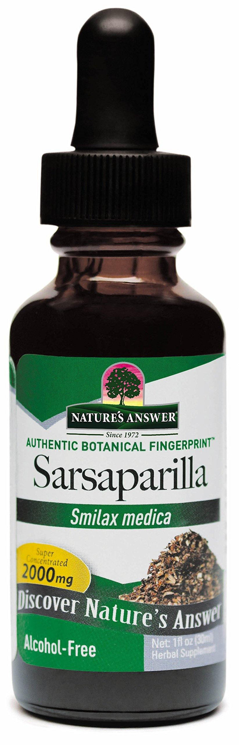Nature's Answer Alcohol-Free Sarsaparilla Root, 1-Fluid Ounce - Vitamins Emporium