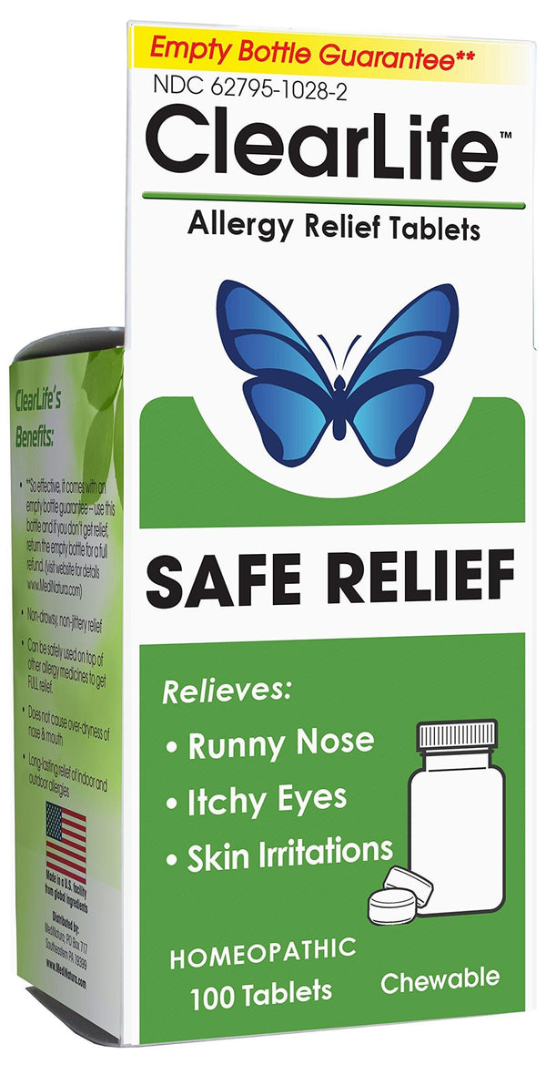 ClearLife Allergy Relief Tablets for Multi-Symptom Relief in Any Region - Homeopathic Formula - 100 Count - Vitamins Emporium