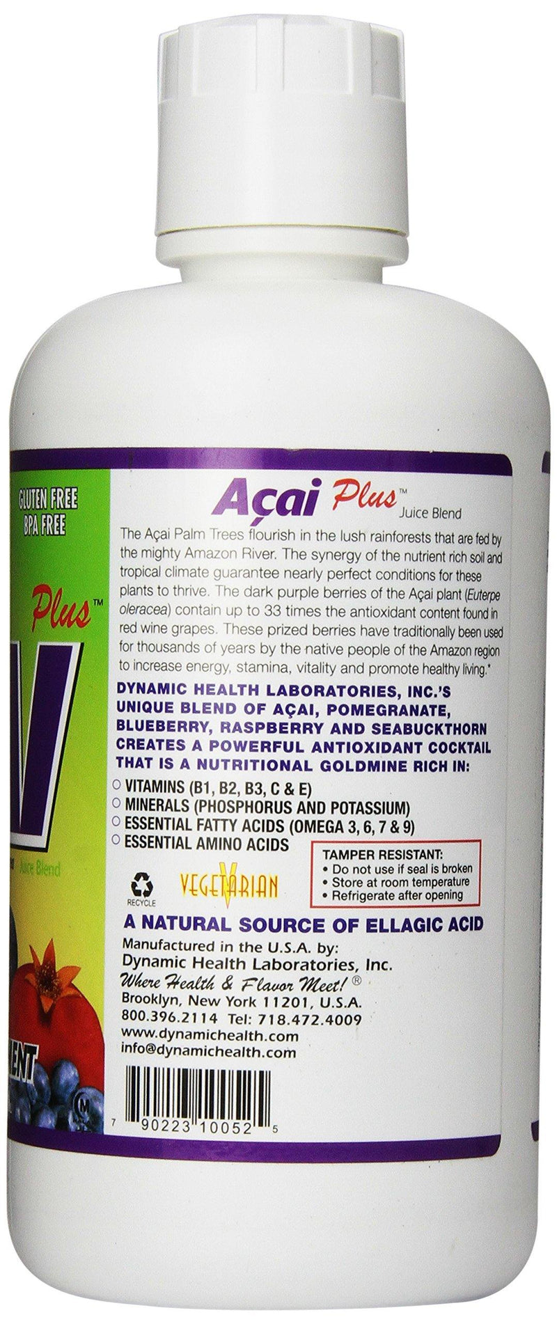 Organic Acai Juice Blend Dynamic Health 32 oz Liquid - Vitamins Emporium