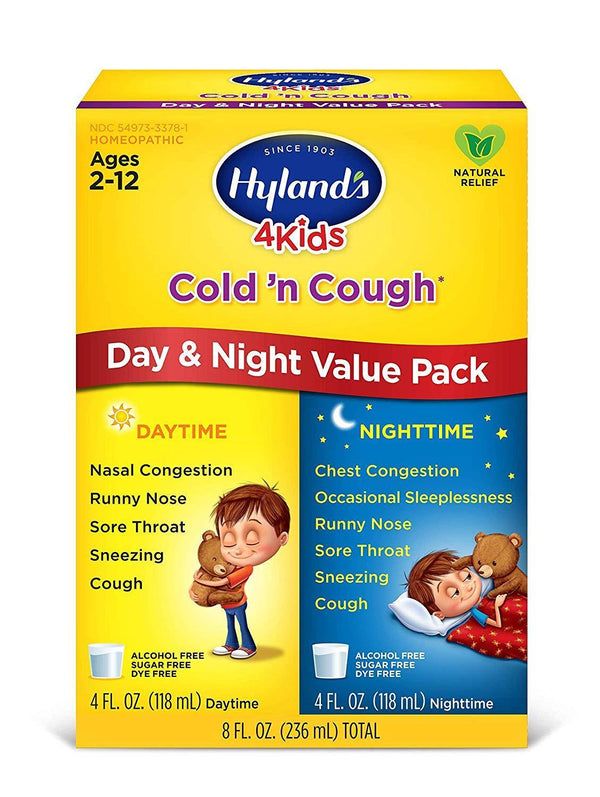 Hyland's 4 Kids Cold and Cough Day and Night Value Pack, Natural Common Cold Symptom Relief, 8 Ounce - Vitamins Emporium