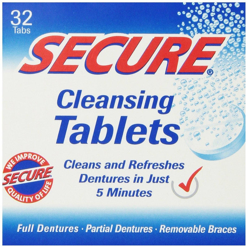 Denture Cleanser 32 Tab By Secure Denture Adhesive (1 Each) - Vitamins Emporium