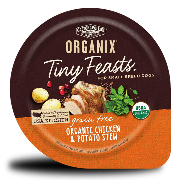 Castor & Pollux Organix Tiny Feasts Grain Free Organic Chicken & Potato Stew 3.5 Oz Wet Dog Food, 3.5 Oz, Case Of 12 - Vitamins Emporium