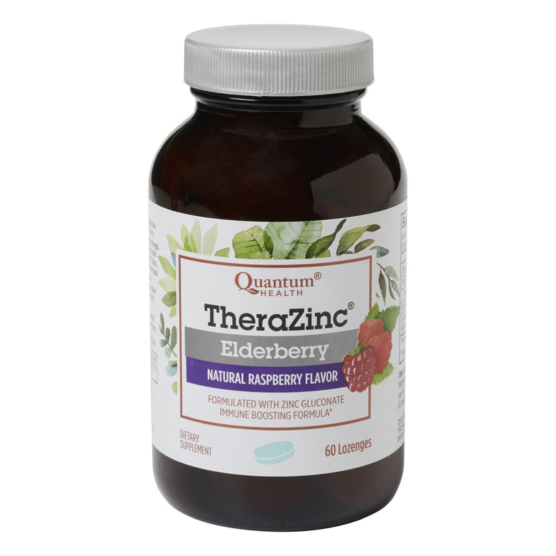 Quantum Health TheraZinc Elderberry Lozenges, Made with Zinc Gluconate for Immune Support, 60 Count - Vitamins Emporium