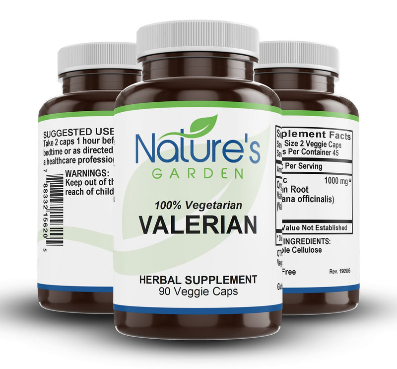 Valerian - 90 Veggie Caps with 1000mg Organic Valerian Root Powder