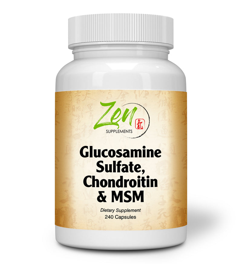 Glucosamine Sulfate Chondroitin MSM - Natural Joint Pain Relief Supplements for Men and Women with Manganese, Potassium for Joint Health, Cartilage & Tissue, Inflammation, Shell-Fish Free - 240 Caps