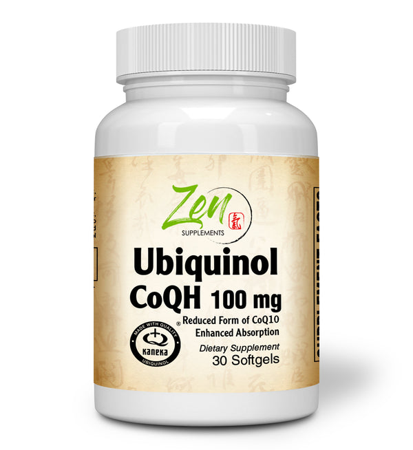 Ubiquinol Coq H 100mg - Superior Stablized CoQ10 Form for Antioxidant Support, Heart Health, Energy, Healthy Cholesterol & Blood Pressure - Non-GMO & Gluten Free 30-Softgel