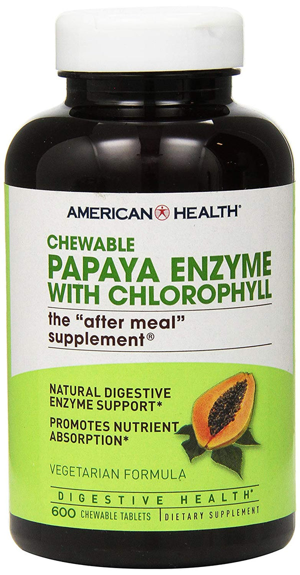 American Health Papaya Enzyme with Chlorophyll Chewable Tablets - Vitamins Emporium