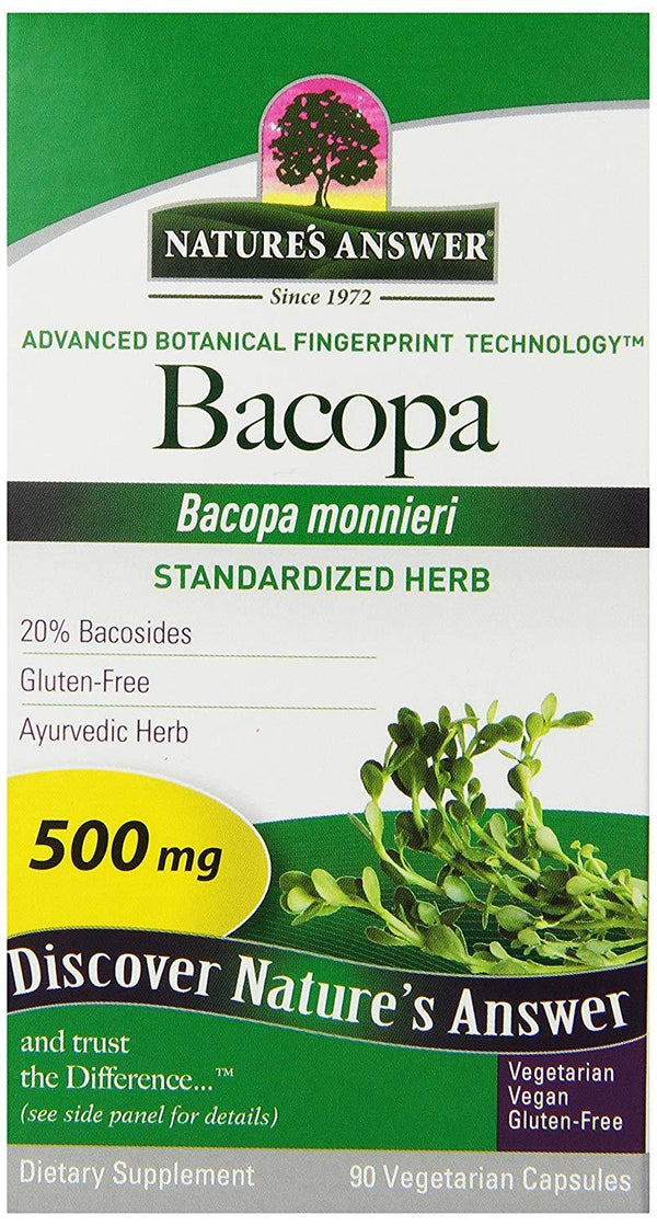 Nature's Answer Bacopa Standardized Vegetarian Capsules 500mg, 90-Count - Vitamins Emporium