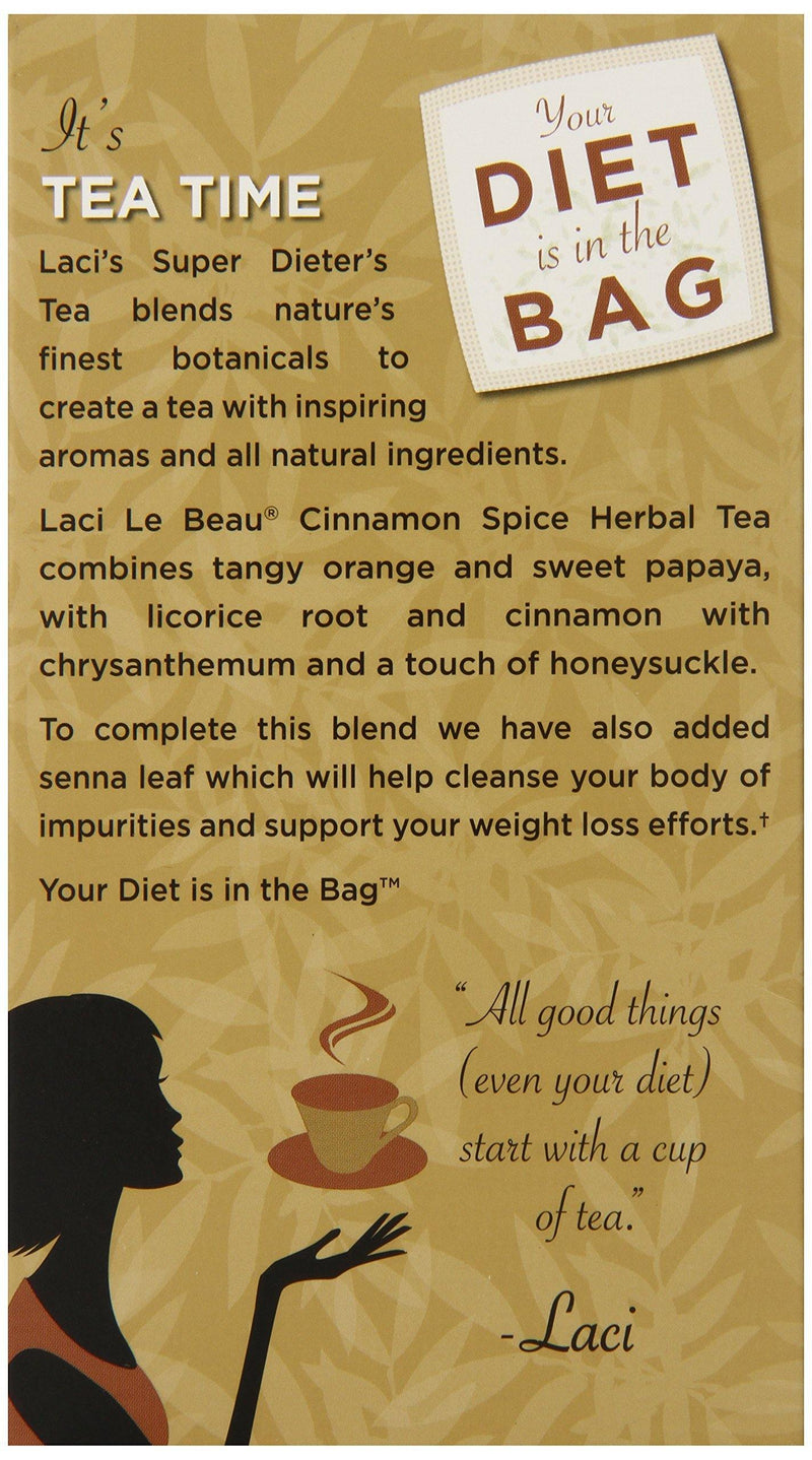 Laci Le Beau Super Dieter's Tea, Cinnamon Spice, 60 Count Box (Pack of 2) - Vitamins Emporium
