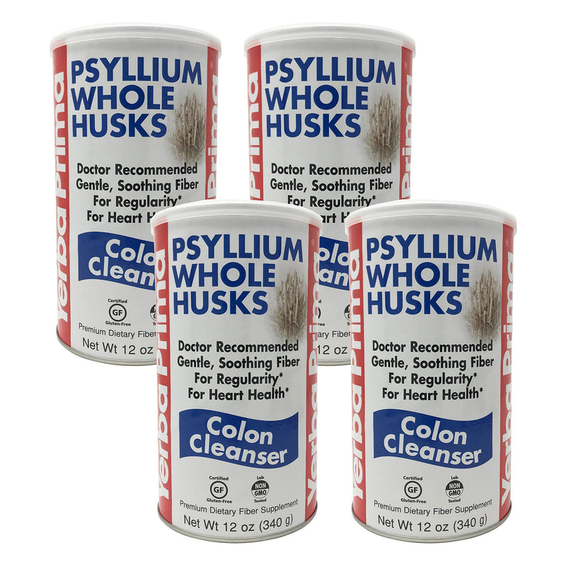 Yerba Prima Psyllium Whole Husks, 12 Ounce (Pack of 4) - Vitamins Emporium