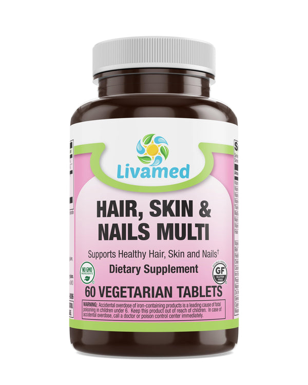 Livamed - Hair, Skin & Nails Multivitamin with Trace Minerals Veg Tabs - Vitamins Emporium
