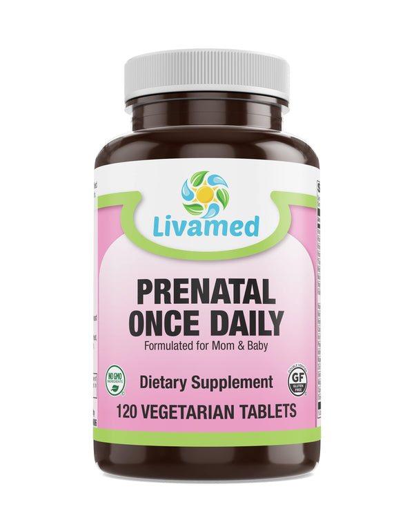 Livamed - Prenatal Once Daily Veg Tabs  120 Count - Vitamins Emporium